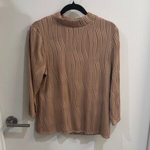 Robert Louis Textured Tan Blouse